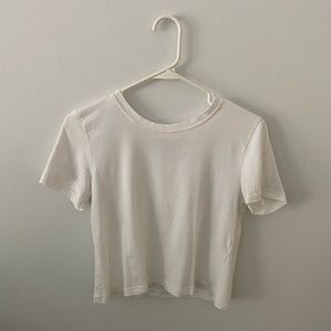 White crop top tee